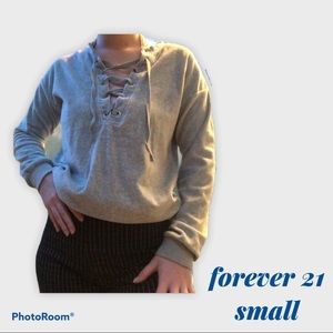 long sleeve lace up top